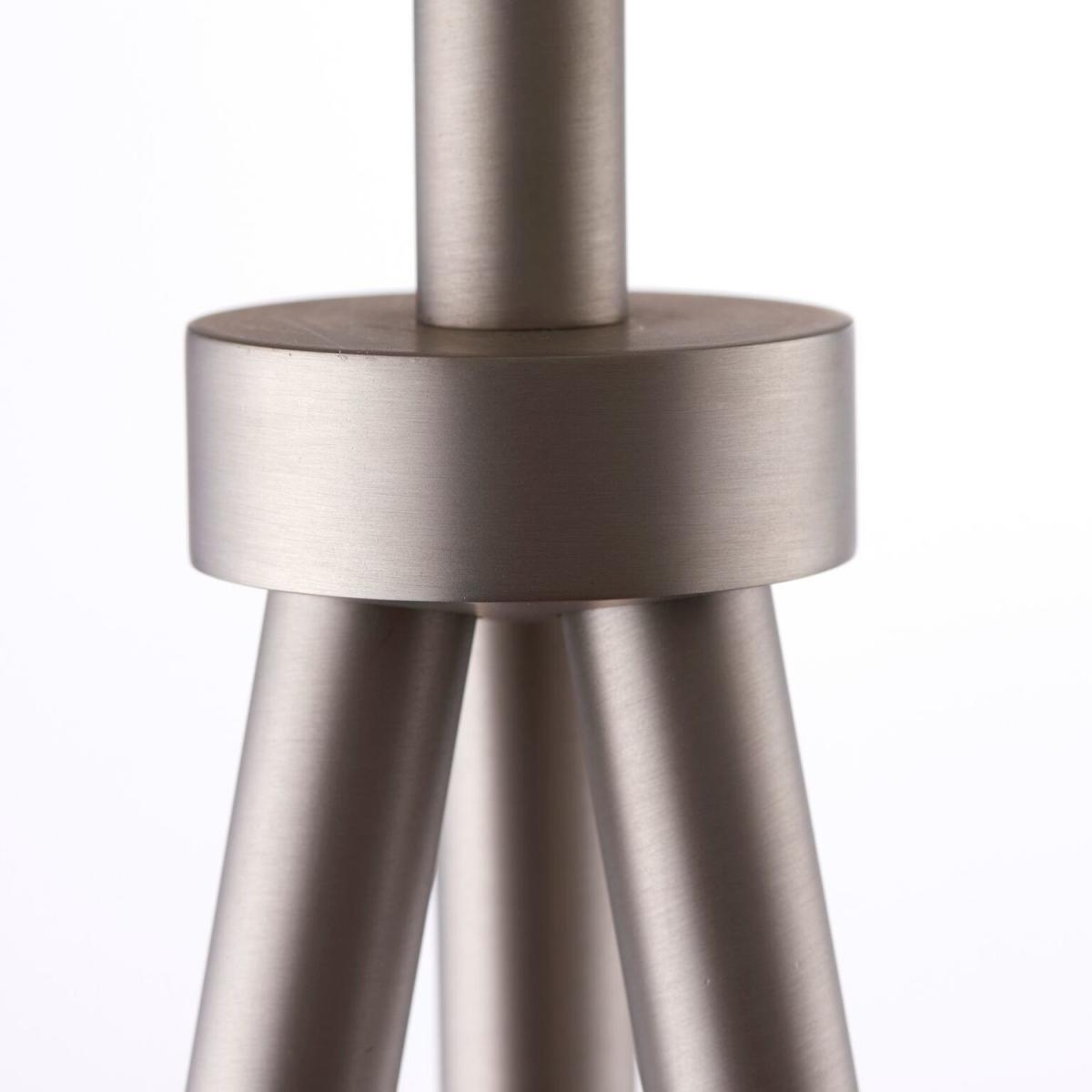 Tri Floor Lamp with Matt Nickel Legs & Grey Linen Effect Light Shade – image 4