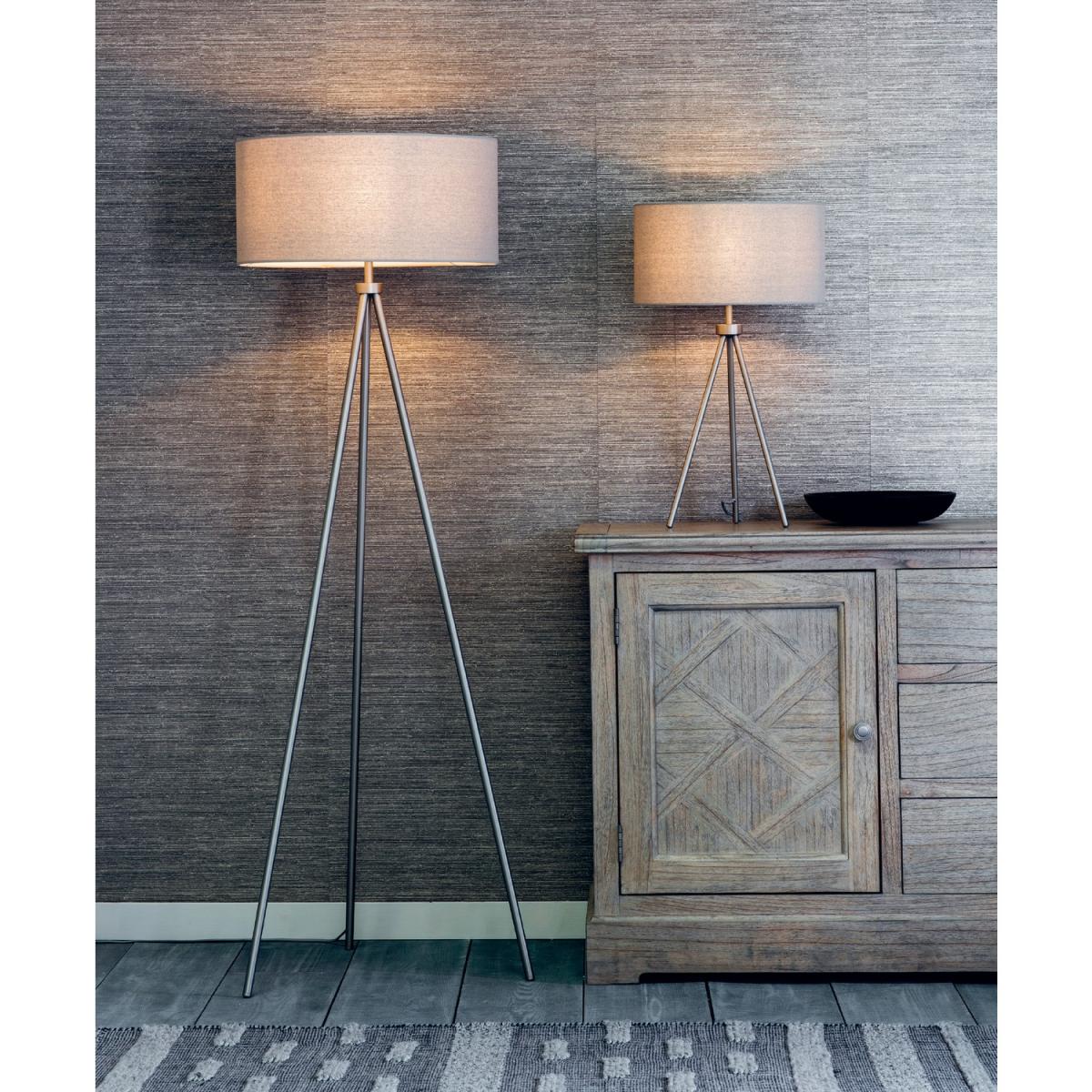 Grey Shade Nickel Tripod Table Lamp - Tri – image 4