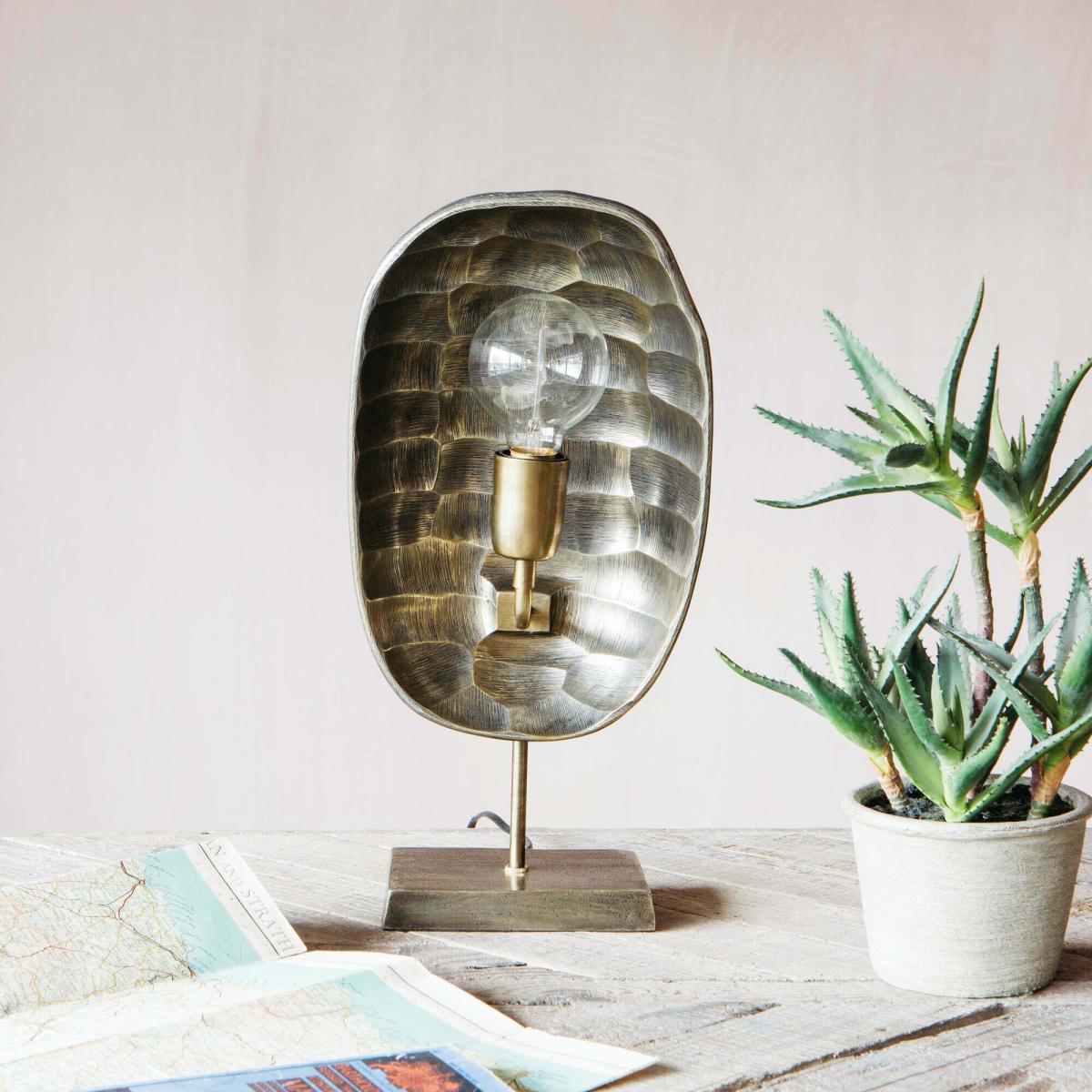 Gold Hammered Table Lamp – image 1