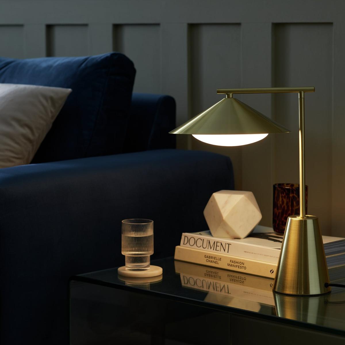 Habitat Brushed 41cm Metal Table Lamp - Brass – image 2