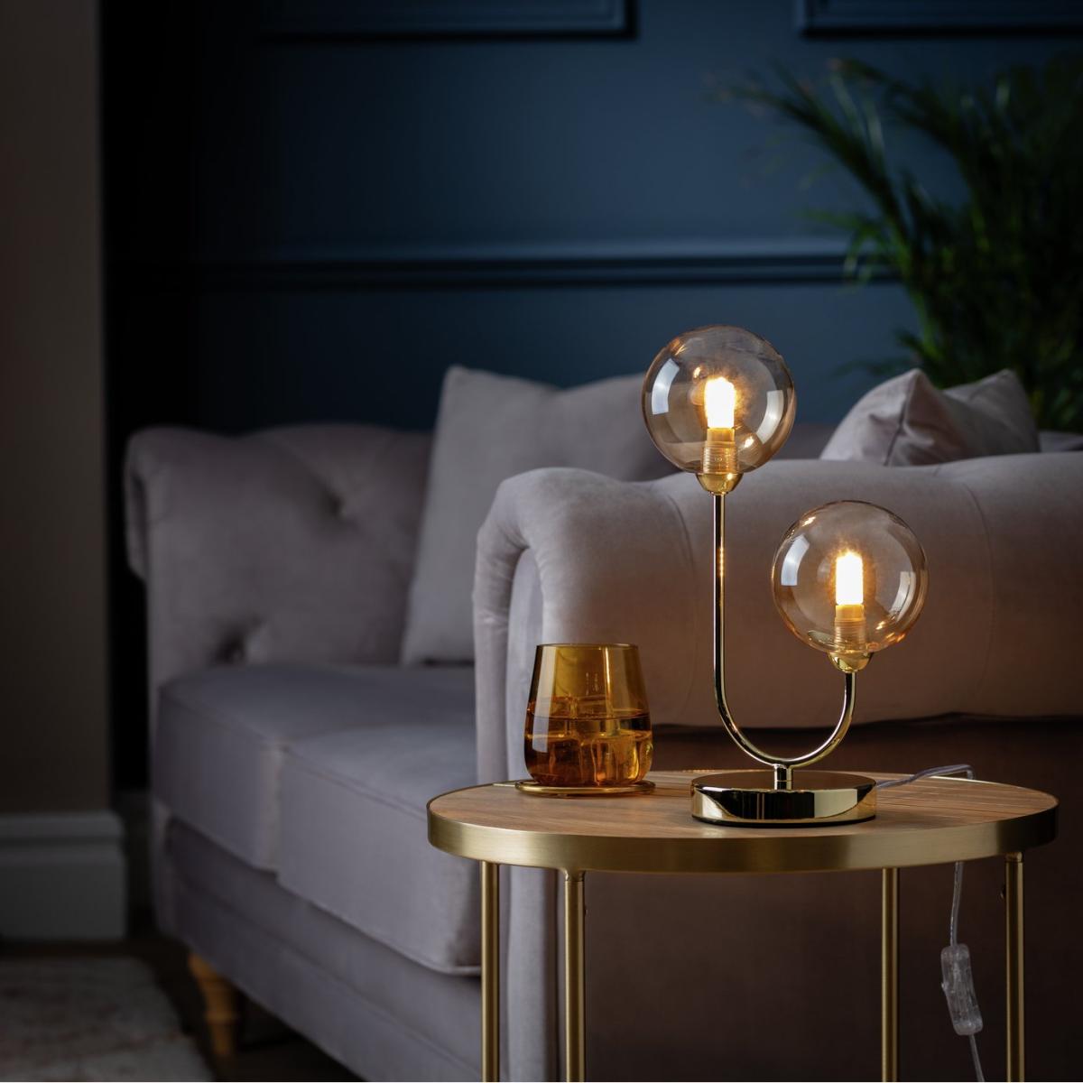 Habitat Ombre Glass Metal Table Lamp - Brass – image 2