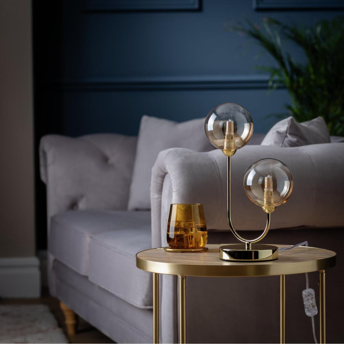 Habitat Ombre Glass Metal Table Lamp - Brass – image 1