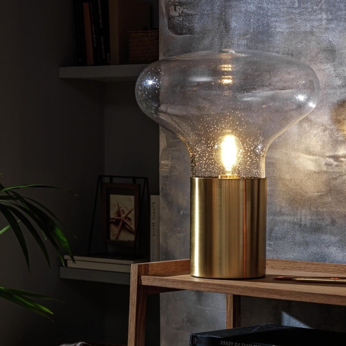 Habitat Marlow Glass Table Lamp - Gold – image 1