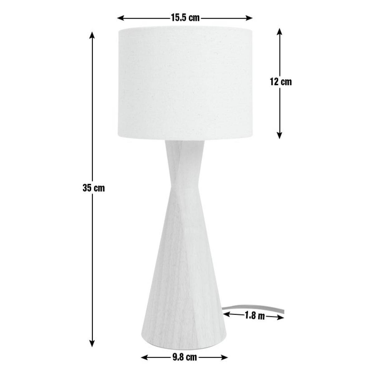 Habitat 35cm Natural Wood Table Lamp - Wood & White – image 3