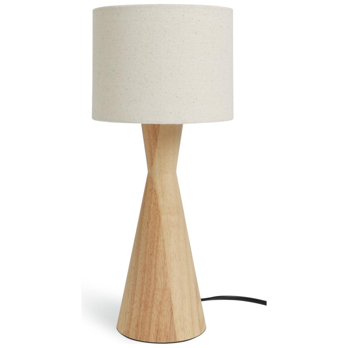 Habitat 35cm Natural Wood Table Lamp - Wood & White – image 4