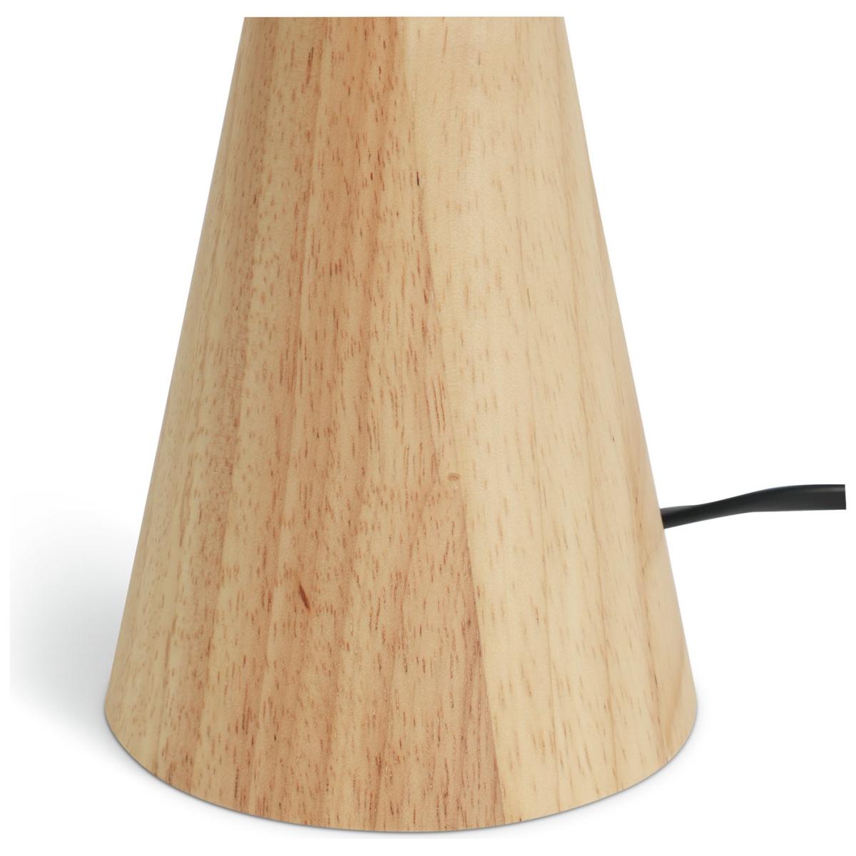 Habitat 35cm Natural Wood Table Lamp - Wood & White – image 6