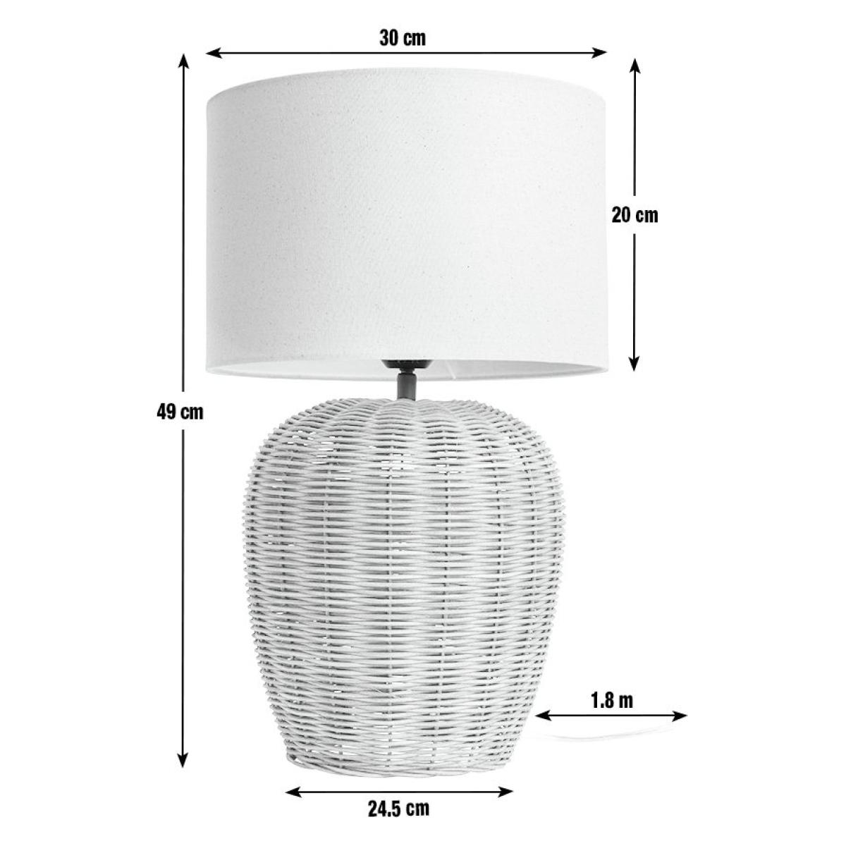 Habitat Wicker Pear 49cm Rattan Table Lamp - Natural – image 3