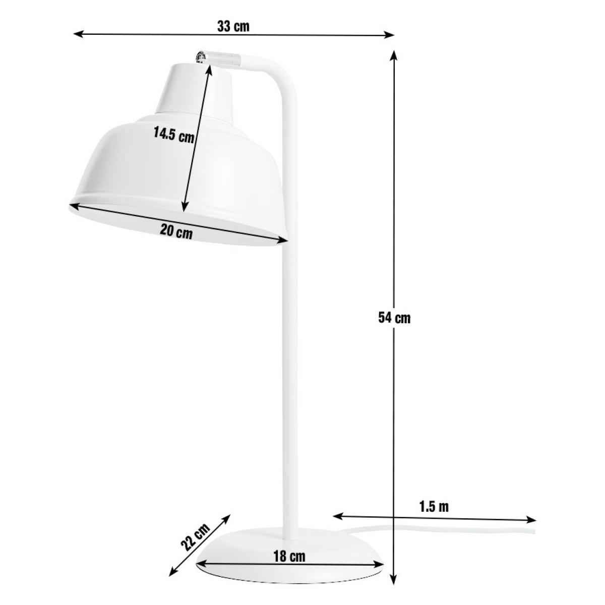 Habitat Benson 54cm Steel Table Lamp - Cream – image 3
