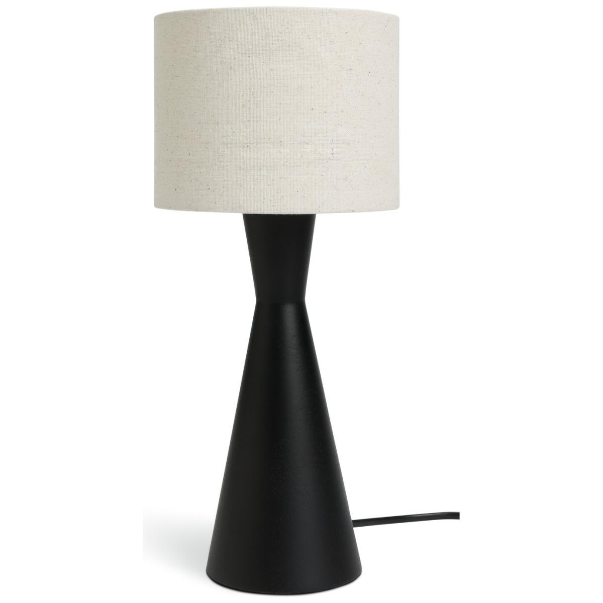 Habitat 35cm Black Wood Table Lamp - Black and White – image 4