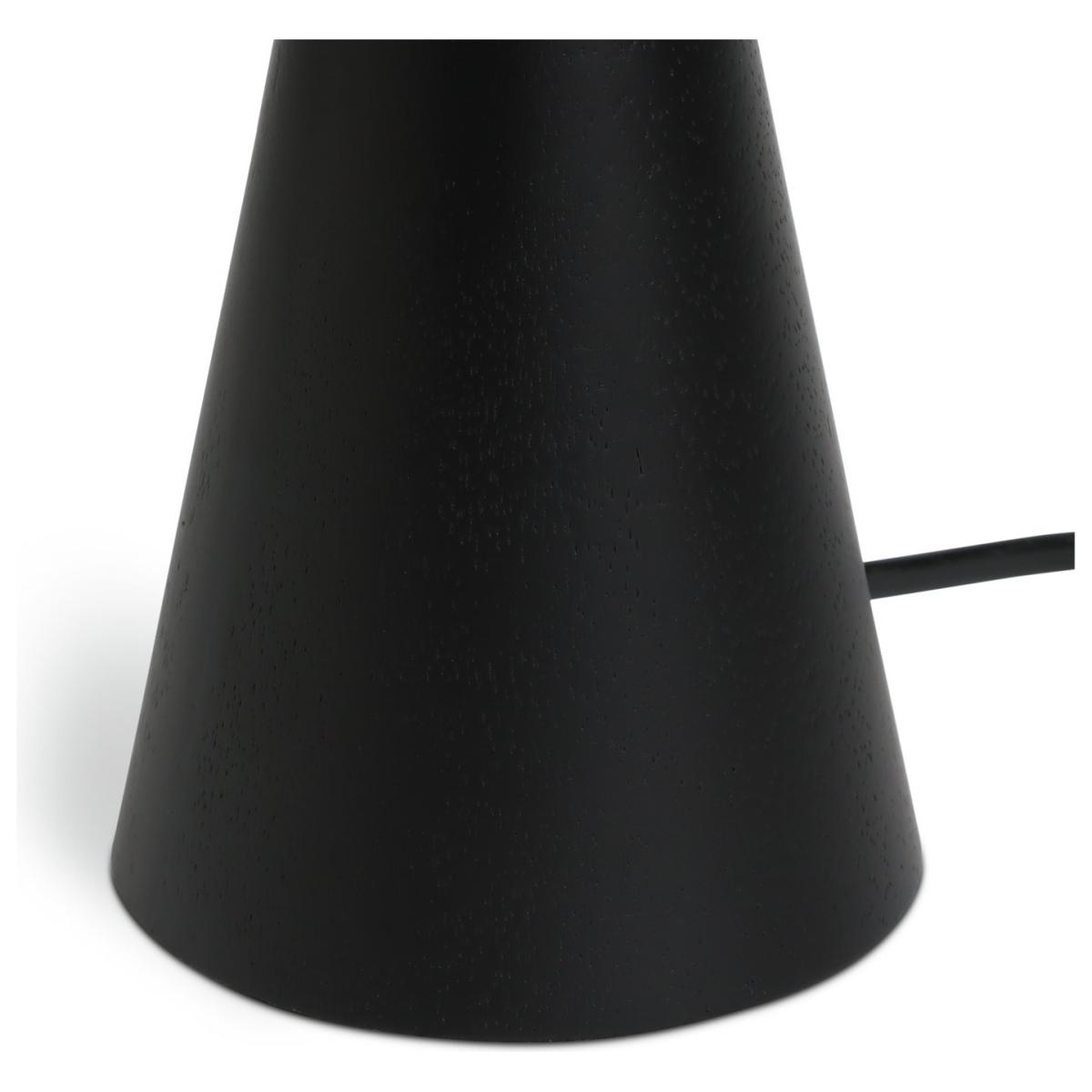 Habitat 35cm Black Wood Table Lamp - Black and White – image 6