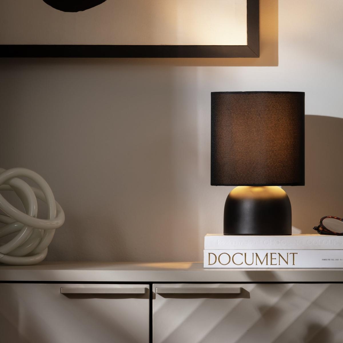 Habitat 25cm Steel Touch Table Lamp Pair - Black – image 3