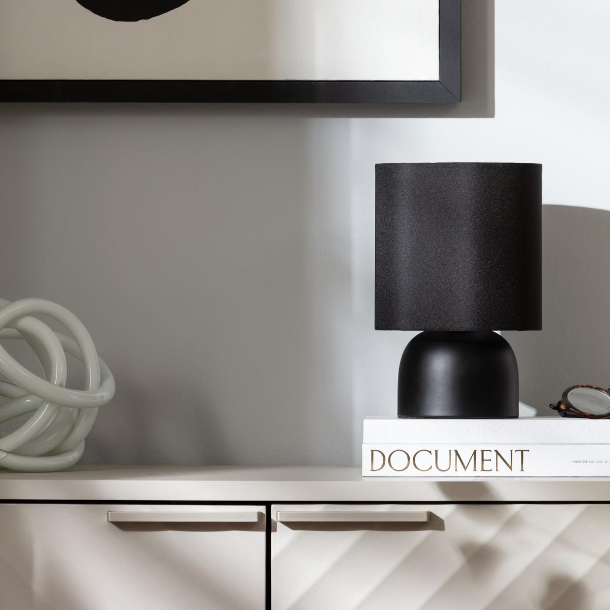 Habitat 25cm Steel Touch Table Lamp Pair - Black – image 1