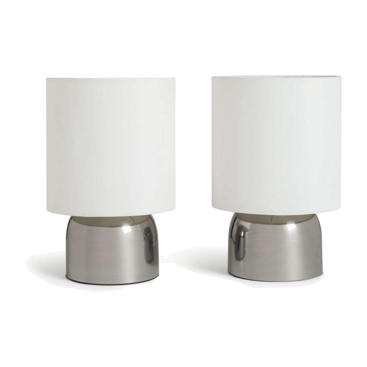 Habitat Pair of Touch Table Lamps - Super White – image 1