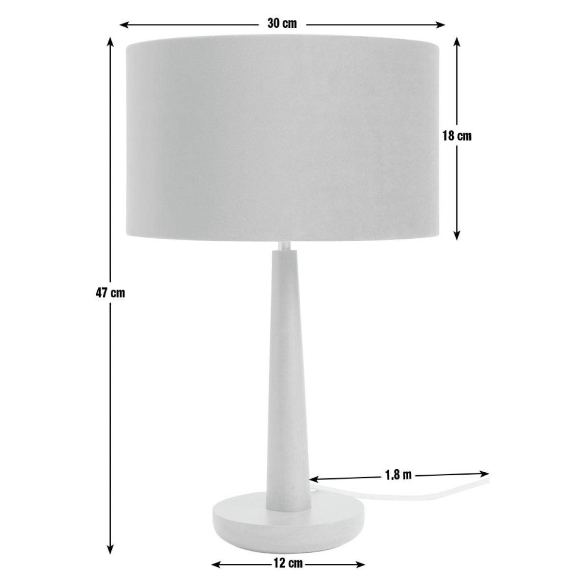 Habitat Tapered 47cm Wood & Velvet Table Lamp - Walnut&Green – image 4