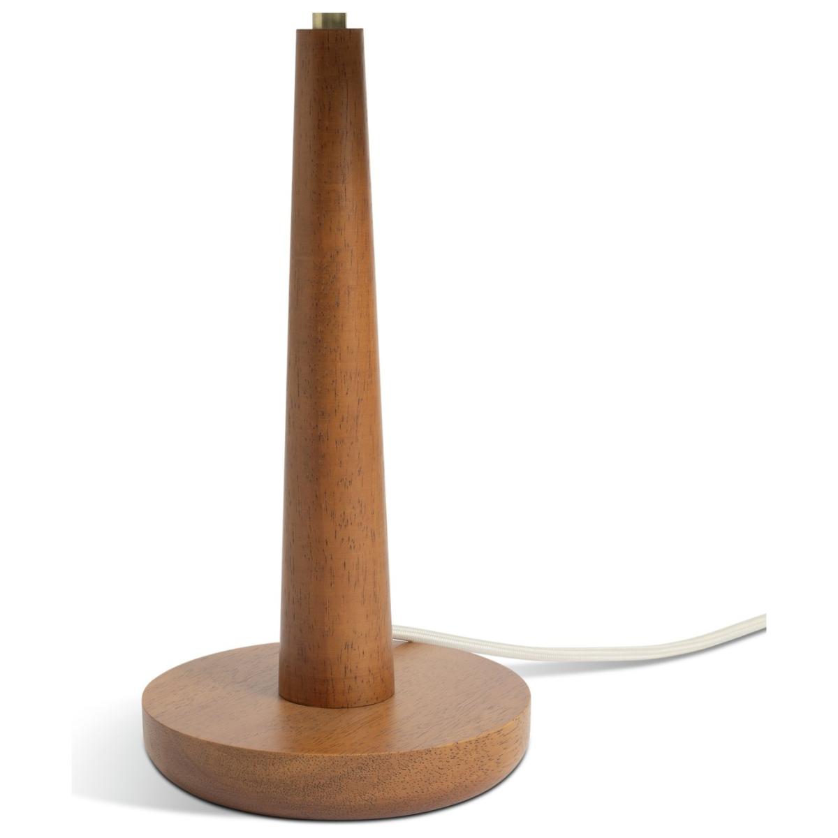 Habitat Tapered 47cm Wood & Velvet Table Lamp - Walnut&Green – image 6