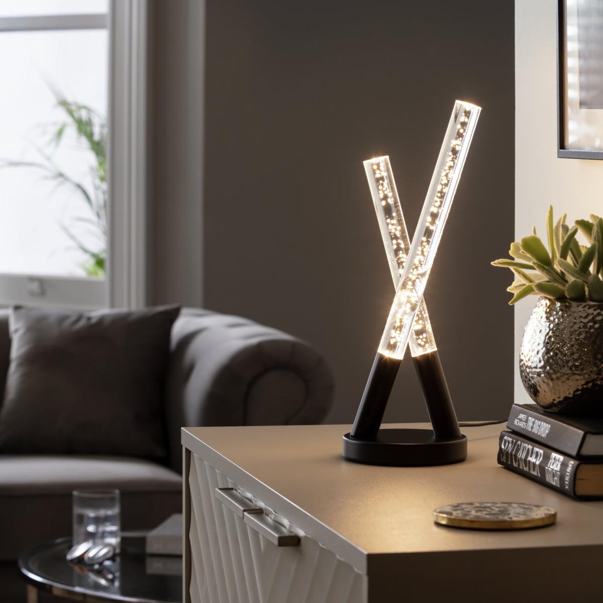 Habitat Bubble 38cm Metal LED Table Lamp - Black & Clear – image 2