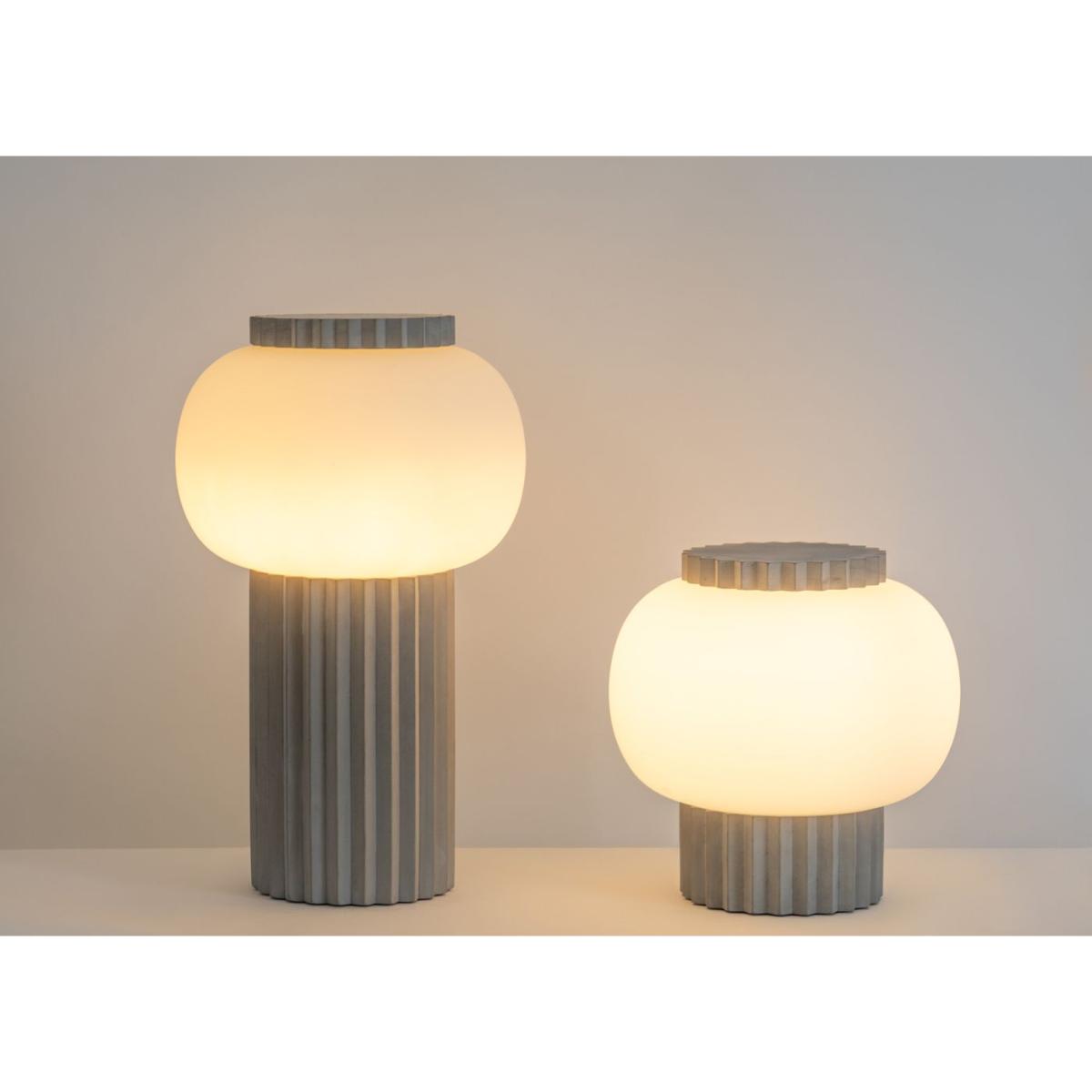 Heal's Doric Table Lamp Opal Glass Cover Concrete Base Large - Heal's UK Lighting – image 4