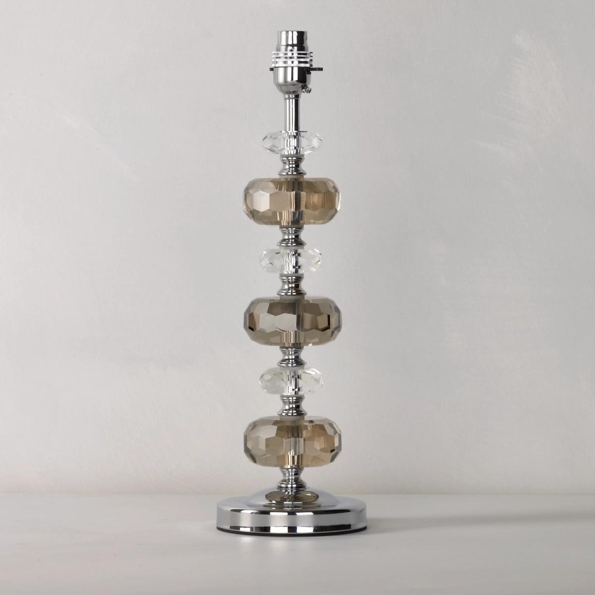 John Lewis & Partners 5 Stacked Baguette Lamp Base, Clear, H39.5cm