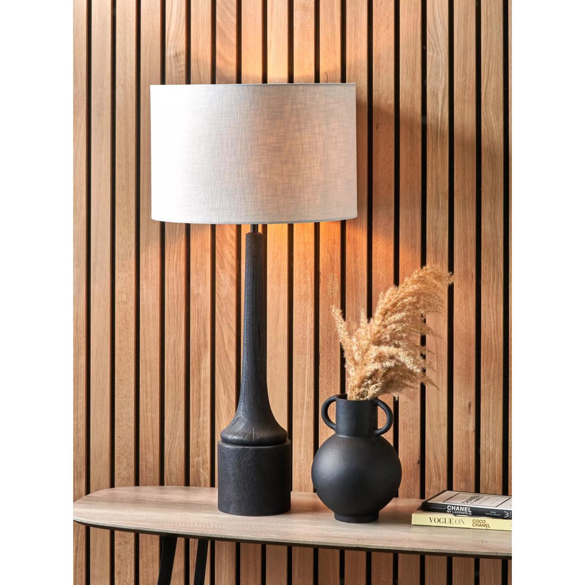 Pacific Lifestyle Marin Black Wooden Table Lamp, Black – image 3