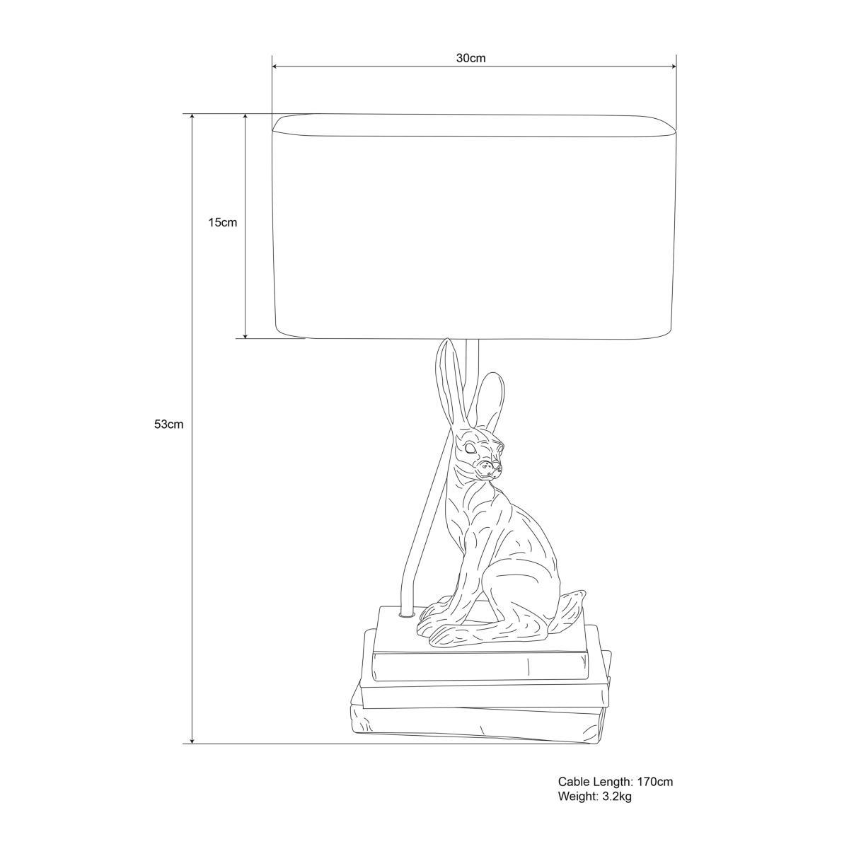 David Hunt Hare Table Lamp, Pewter – image 7