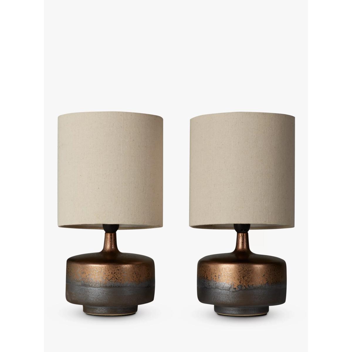 John Lewis & Partners Delaney Metallic Glaze Ceramic Table Lamp, Set of 2 – image 3