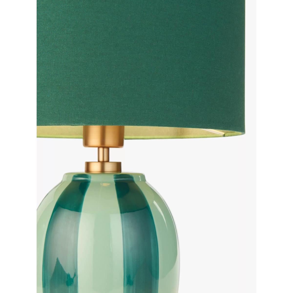 John Lewis Burano Striped Ceramic Table Lamp, Teal/Sophia Green – image 3
