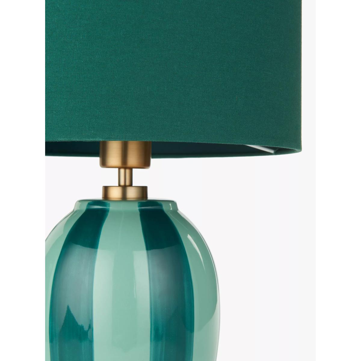 John Lewis Burano Striped Ceramic Table Lamp, Teal/Sophia Green – image 4