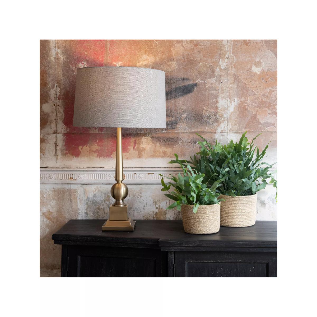 One.World Clifton Antiqued Stem Table Lamp, Brushed Gold – image 2