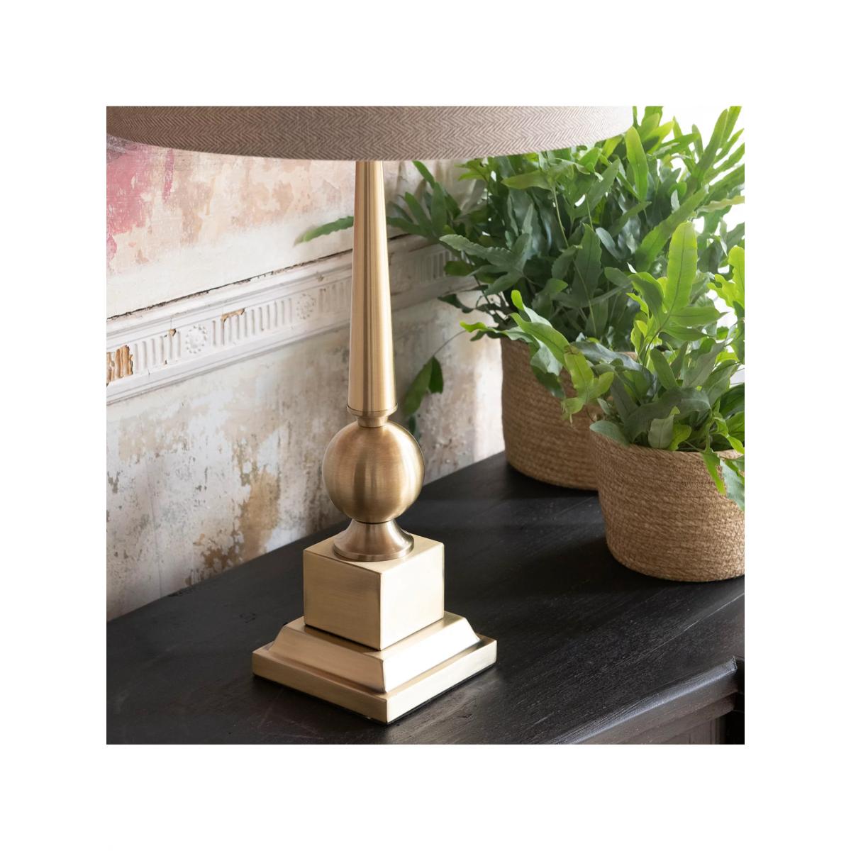One.World Clifton Antiqued Stem Table Lamp, Brushed Gold – image 3