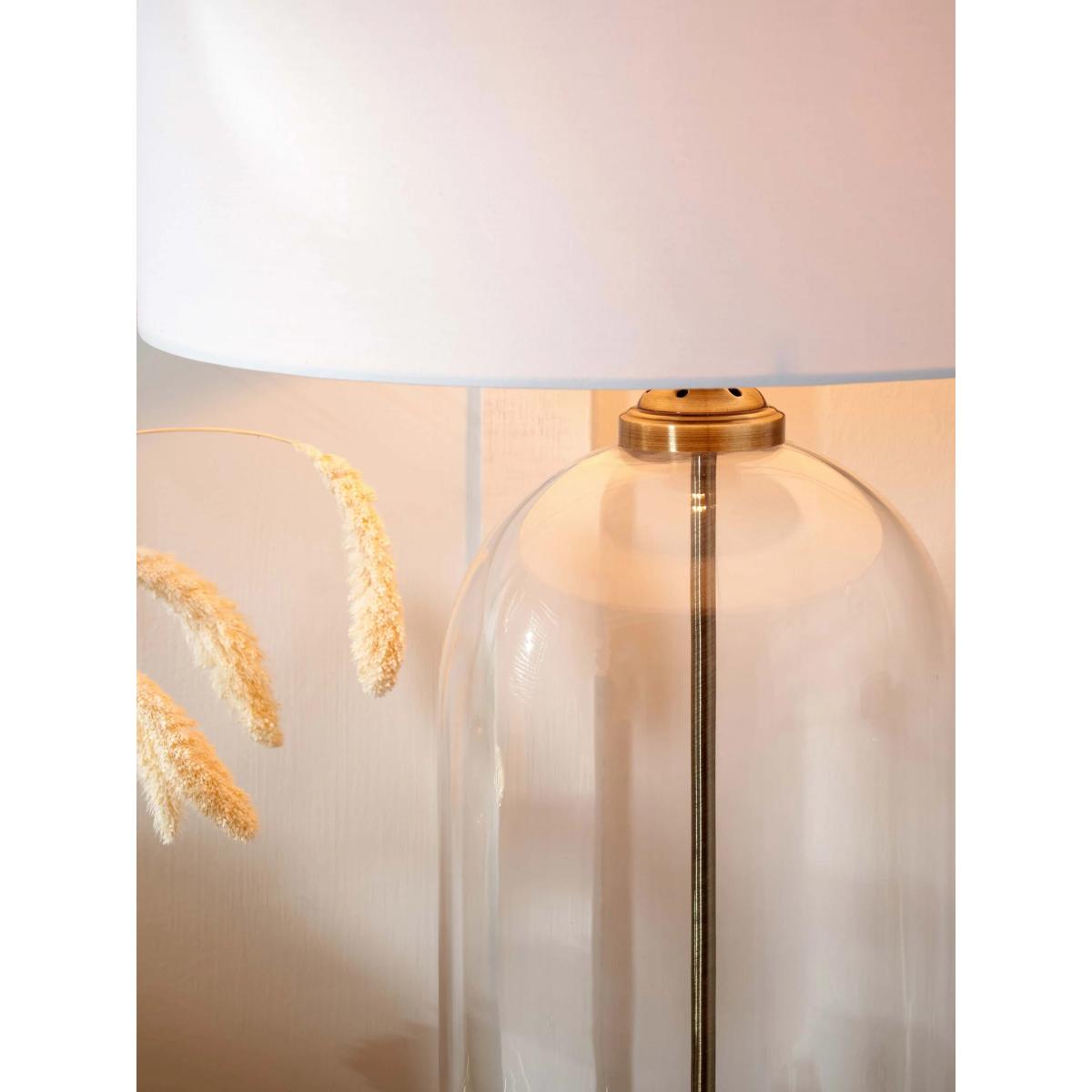 Pacific Lifestyle Cloche Glass Base Table Lamp, Clear/Antique Brass – image 3