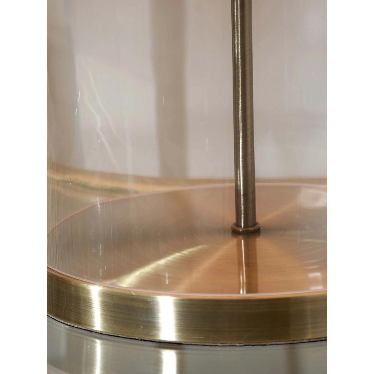 Pacific Lifestyle Cloche Glass Base Table Lamp, Clear/Antique Brass – image 4