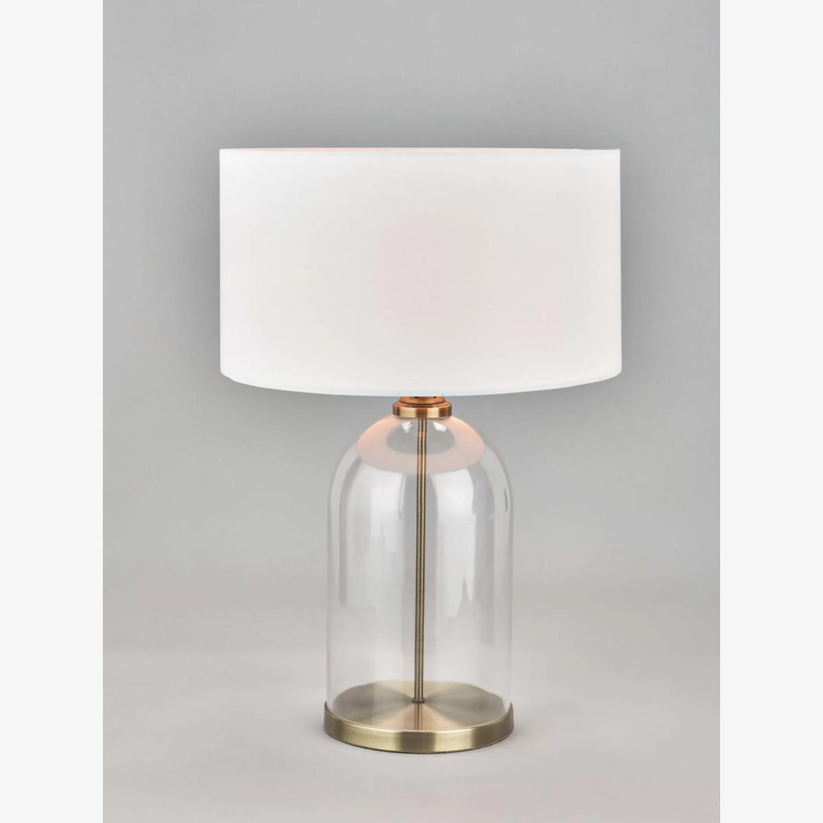 Pacific Lifestyle Cloche Glass Base Table Lamp, Clear/Antique Brass – image 1