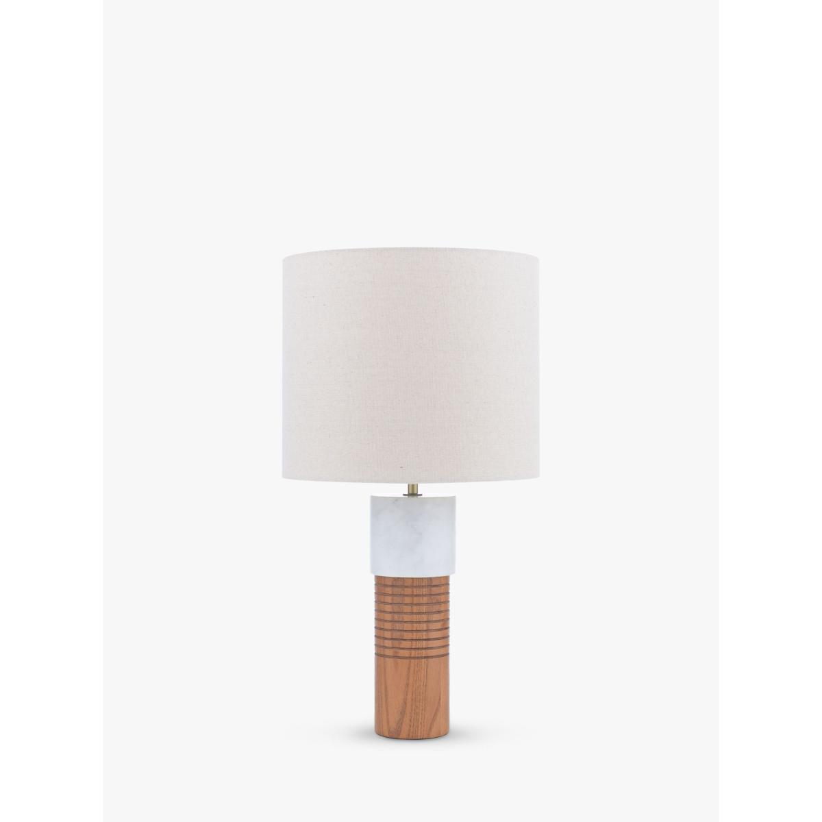 John Lewis Stack Marble Tall Table Lamp, Walnut/White – image 3