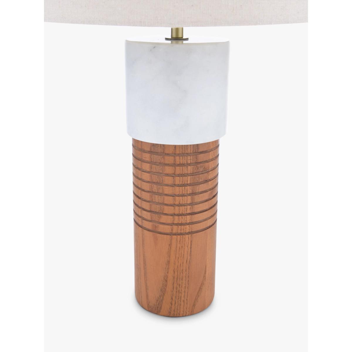 John Lewis Stack Marble Tall Table Lamp, Walnut/White – image 5