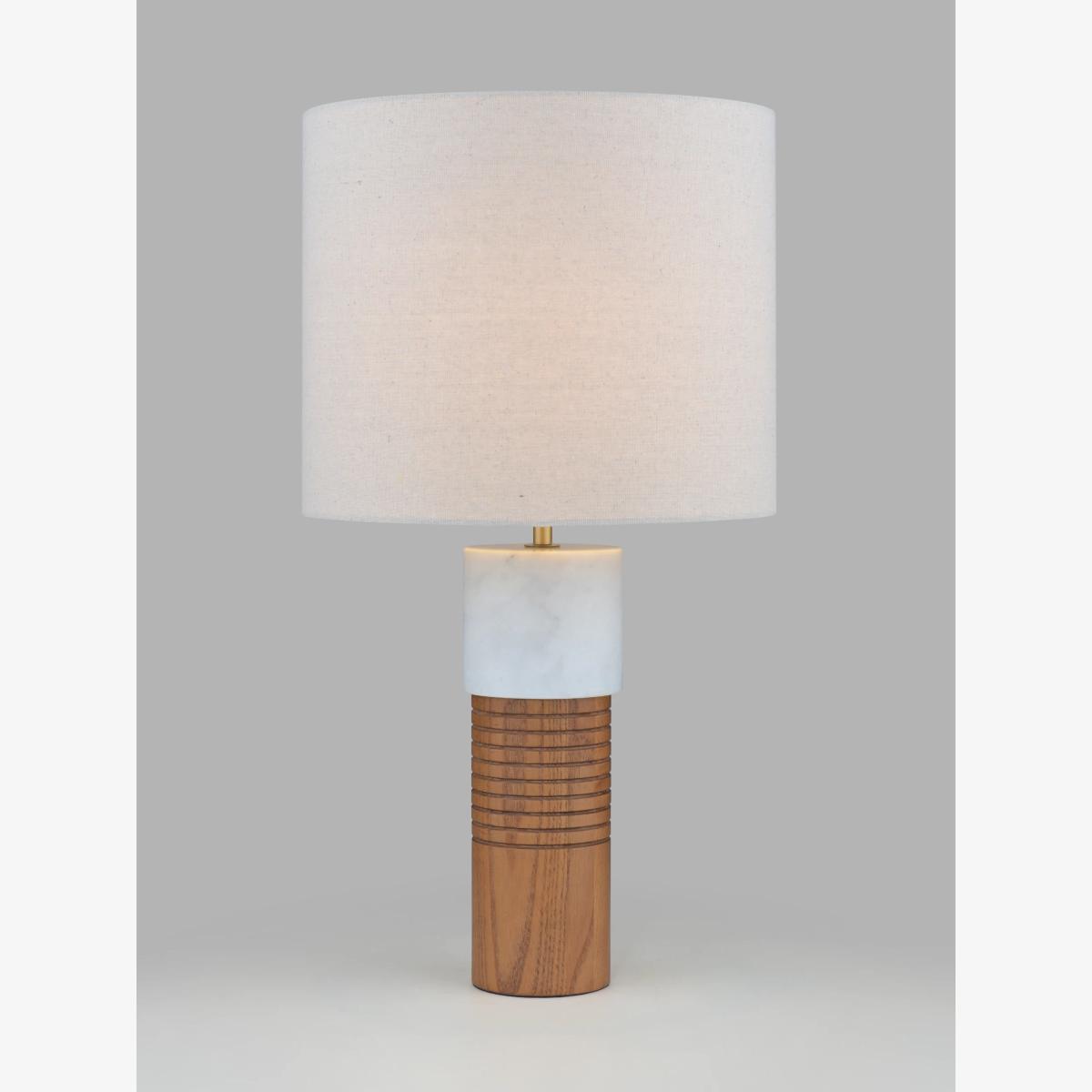 John Lewis Stack Marble Tall Table Lamp, Walnut/White – image 1