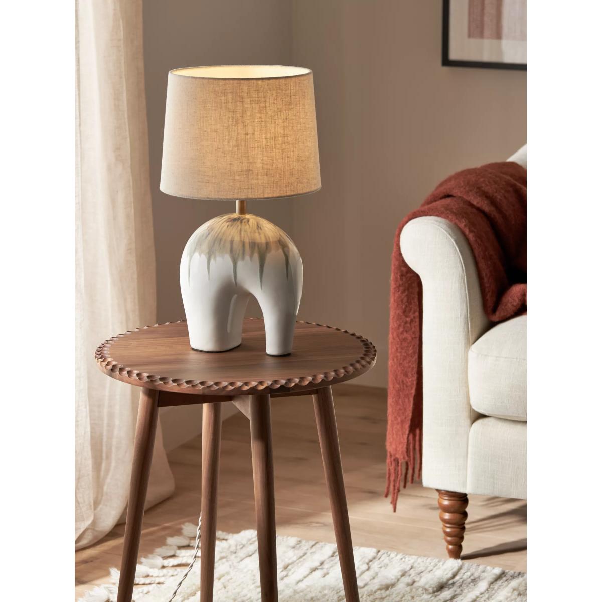 John Lewis Baby Elephant Ceramic Table Lamp, White/Green – image 2