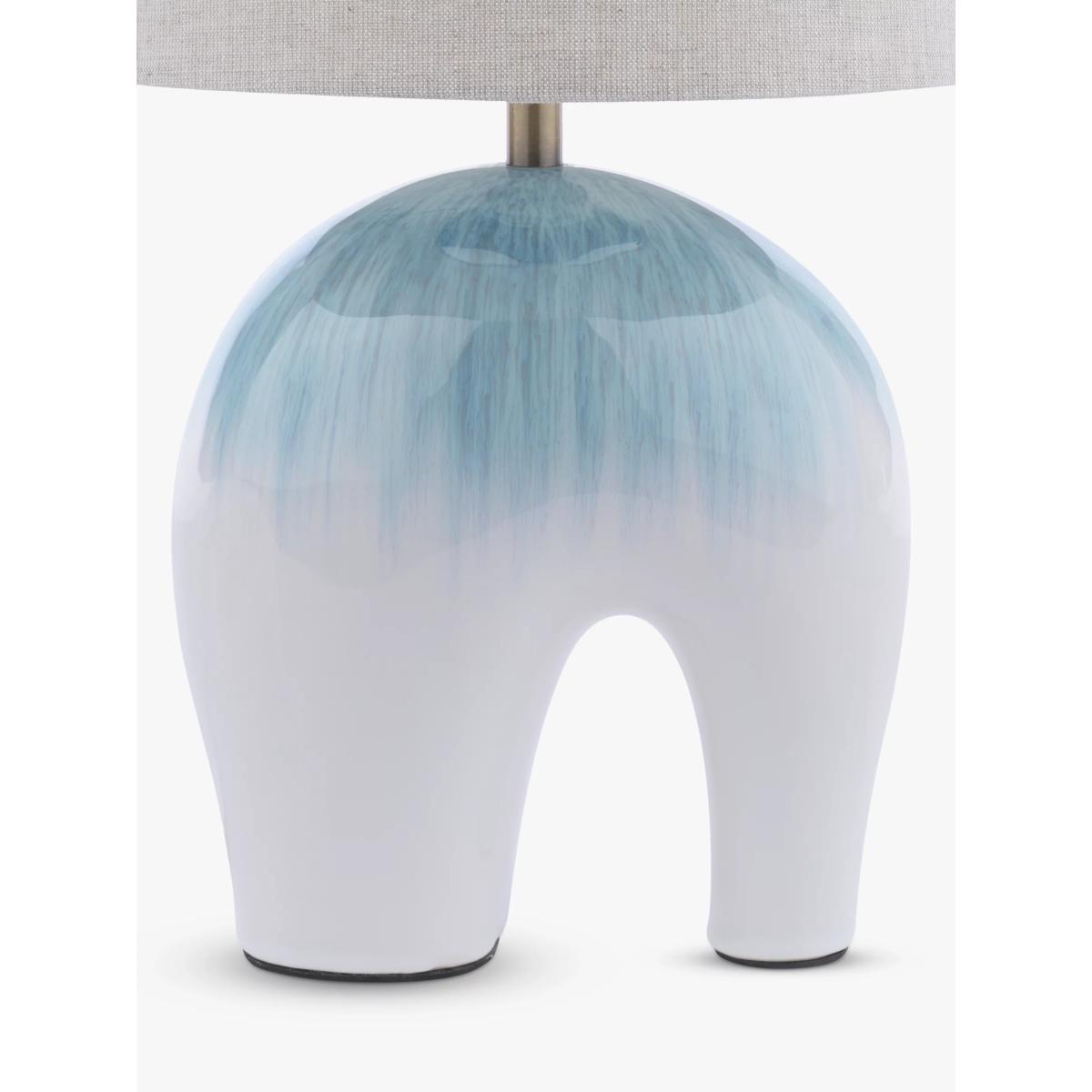 John Lewis Baby Elephant Ceramic Table Lamp, White/Green – image 5
