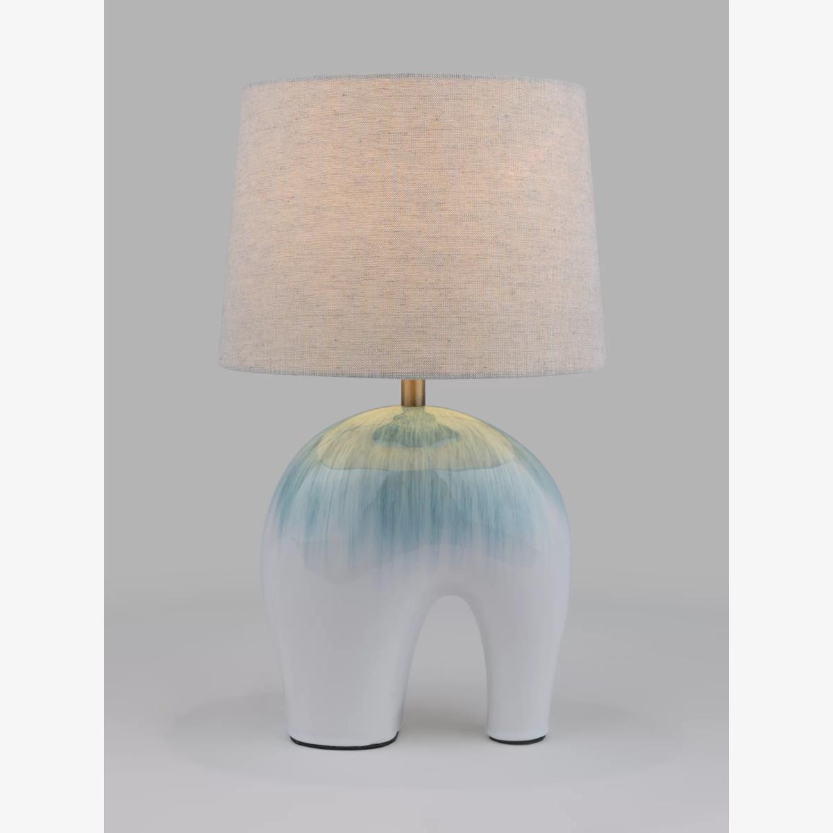 John Lewis Baby Elephant Ceramic Table Lamp, White/Green – image 1