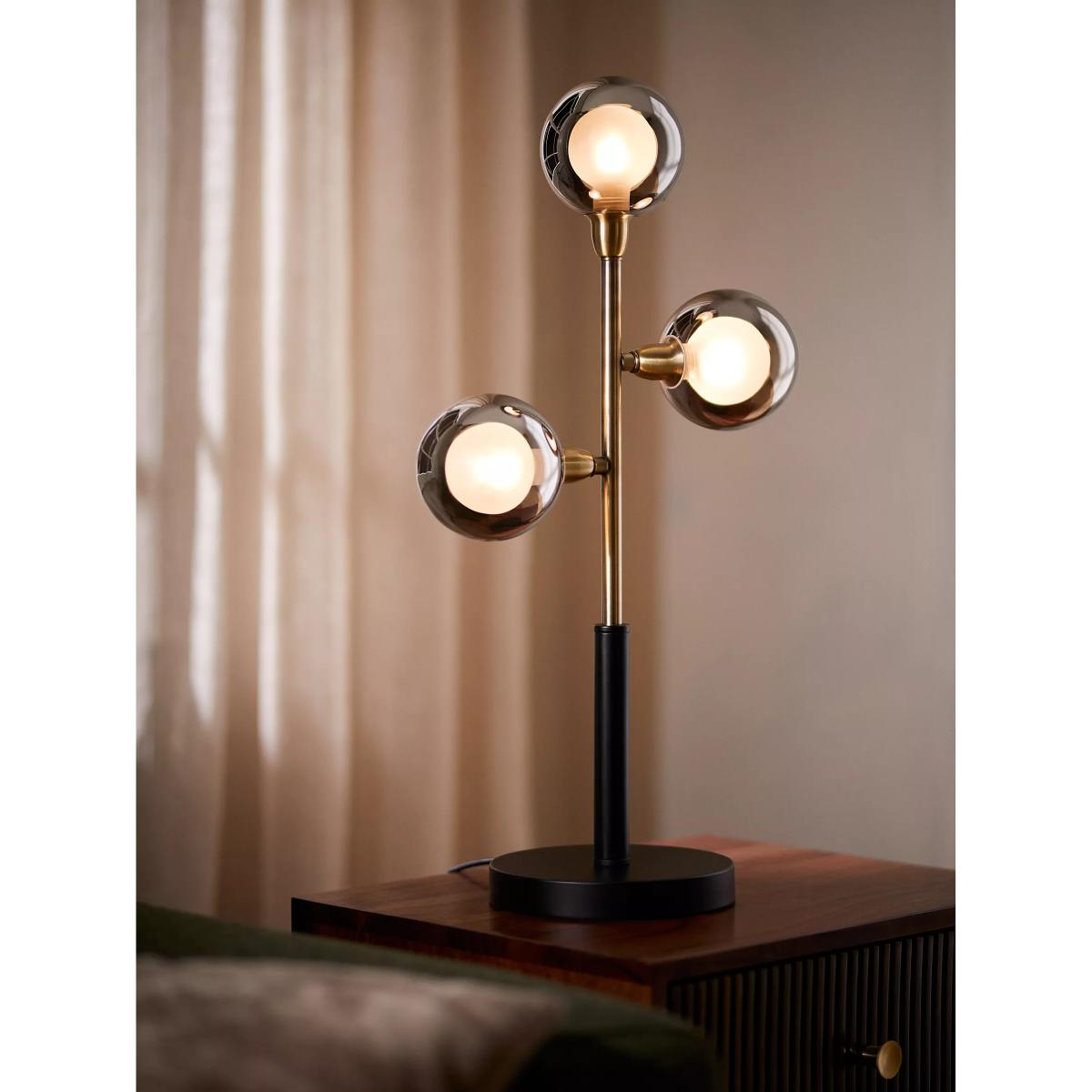 John Lewis Huxley 3 Globe Complete Table Lamp, Black – image 2