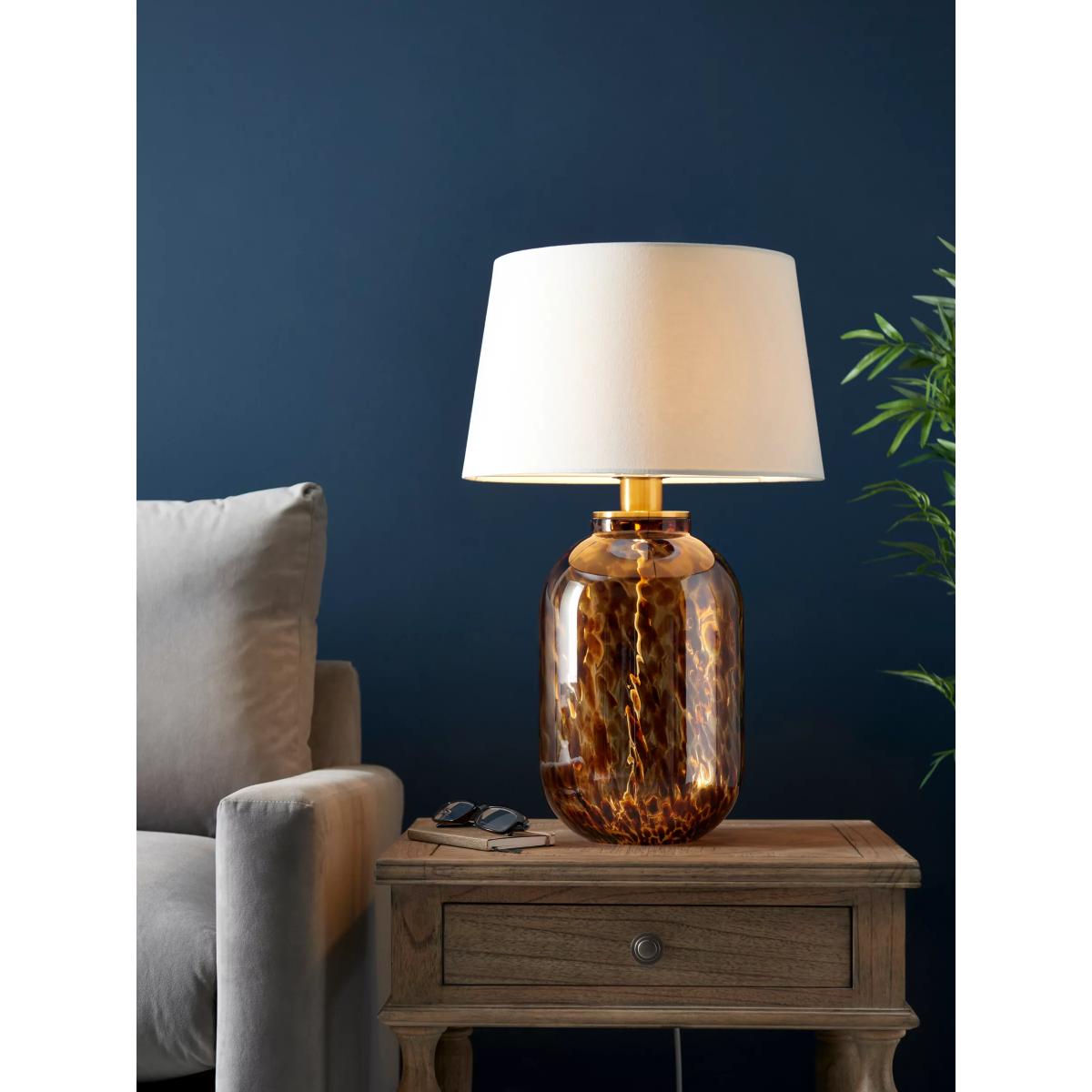 John Lewis Tortoiseshell Glass Table Lamp, Brown – image 2