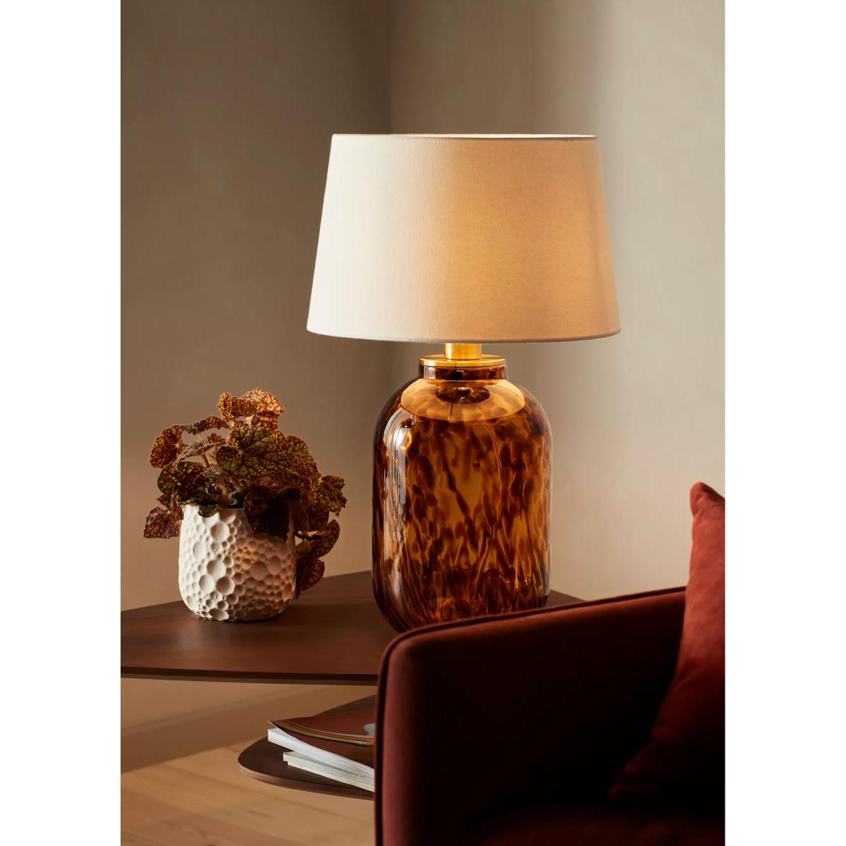John Lewis Tortoiseshell Glass Table Lamp, Brown – image 4