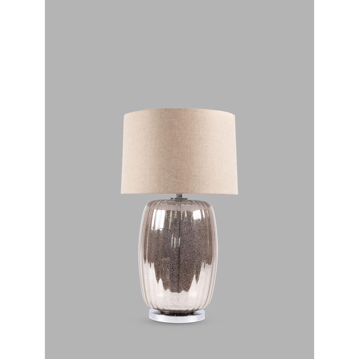 One.World Clifton Crackle Base Linen Shared Table Lamp, Mercury – image 4