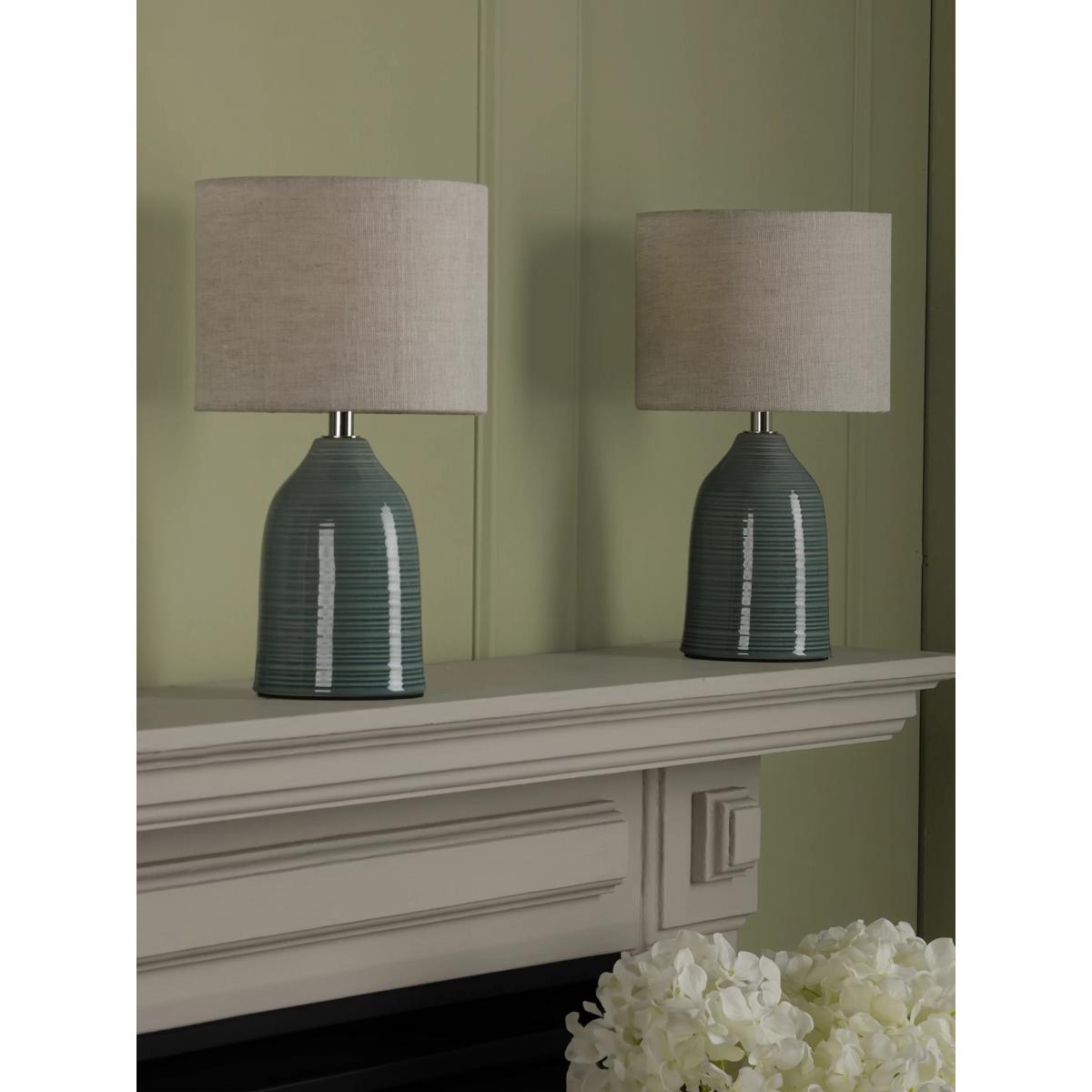Laura Ashley Penny Table Lamp, Set of Two, Blue – image 2