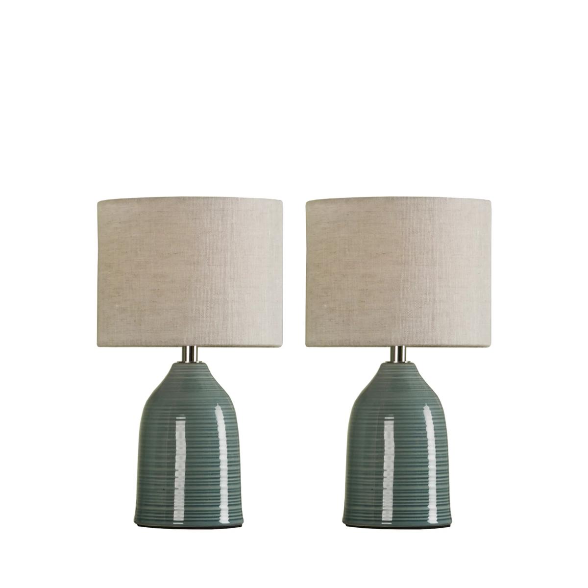 Laura Ashley Penny Table Lamp, Set of Two, Blue – image 3