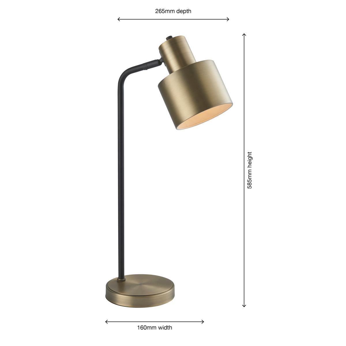 Bay Lighting Giles Desk Lamp, Antique Brass/Black – image 5