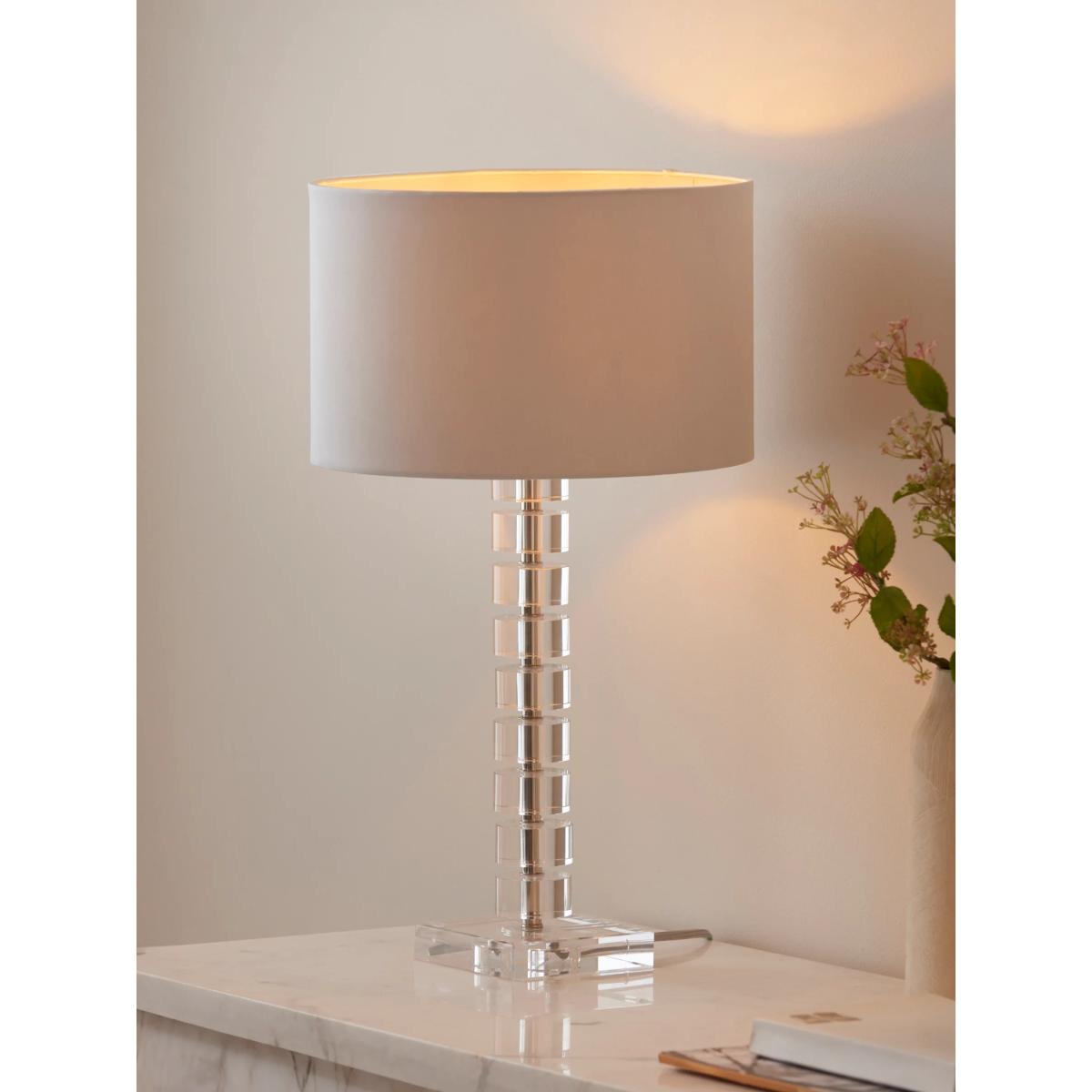 John Lewis Greta Cut Glass Table Lamp, Dove Grey – image 7