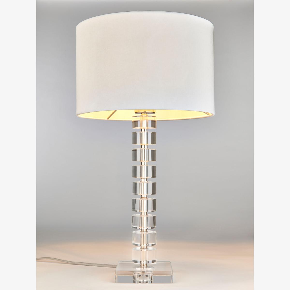 John Lewis Greta Cut Glass Table Lamp, Dove Grey – image 1