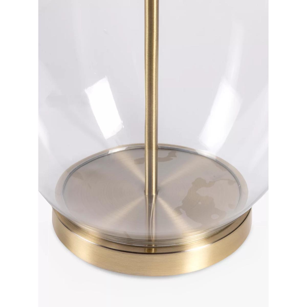 One.World Glass Base Linen Shade Table Lamp, Clear – image 4