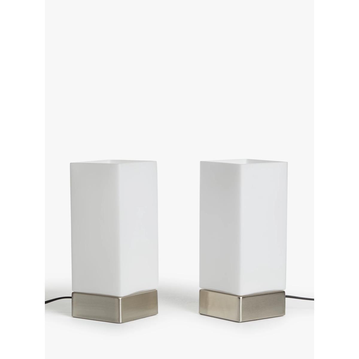 John Lewis & Partners Mitch Touch Lamps, Silver, Set of 2 – image 4