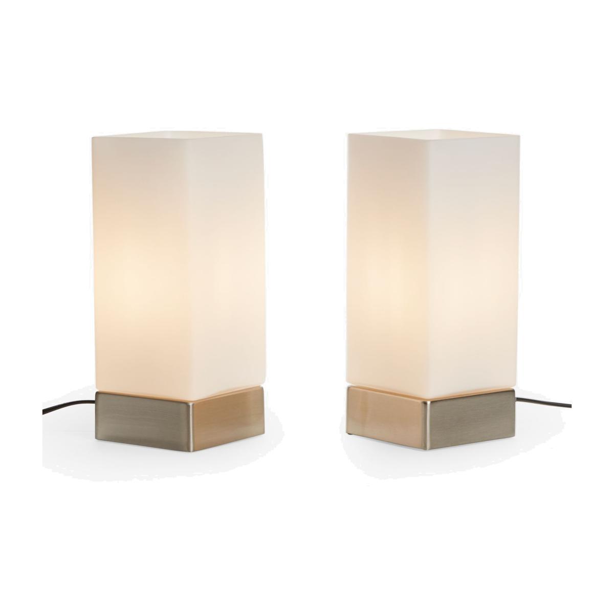 John Lewis & Partners Mitch Touch Lamps, Silver, Set of 2 – image 1